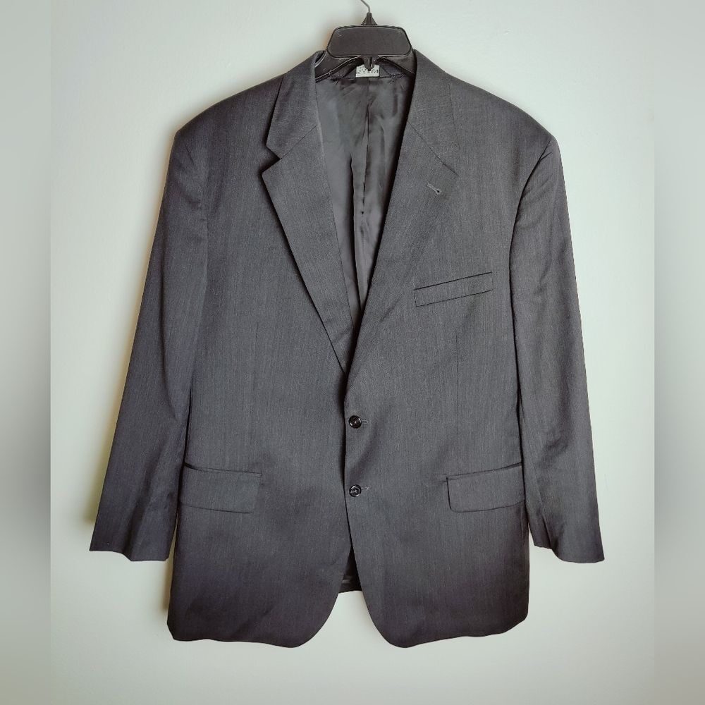 Jos. A. Bank Men's Gray Wool 2 Button Sport Coat Suit Jacket Blazer, Sz 46R